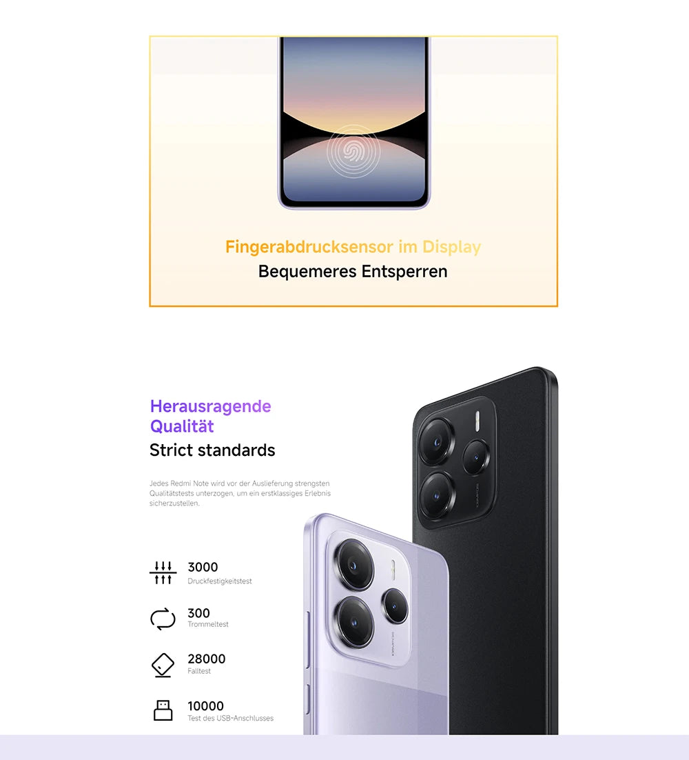 Xiaomi Redmi Note 14 5G 108MP Kamera - 5110 mAh Akku, 45 W Turbo-Ladung