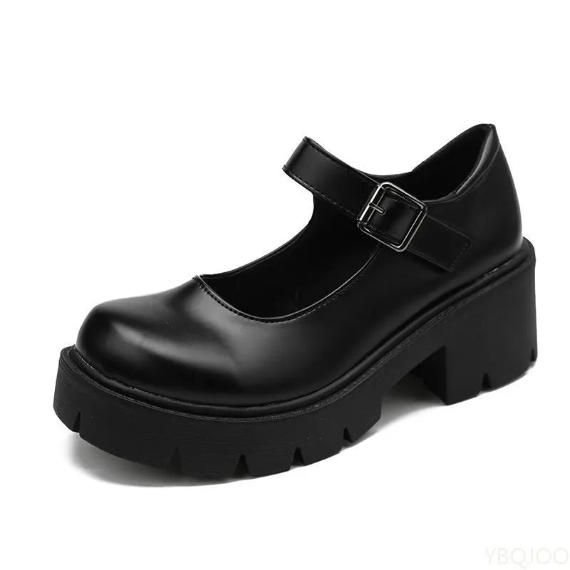 Frauen Schuhe 2025 - Neue Mädchen Lolita Schuhe Leder Herz Knöchel - Mary Jane Schuhe Süß Sexy Retro British Style