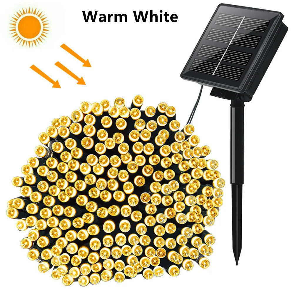 Hoopet Solar Light Solarbetriebene LED-Girlande - Länge 12m, 100LEDs