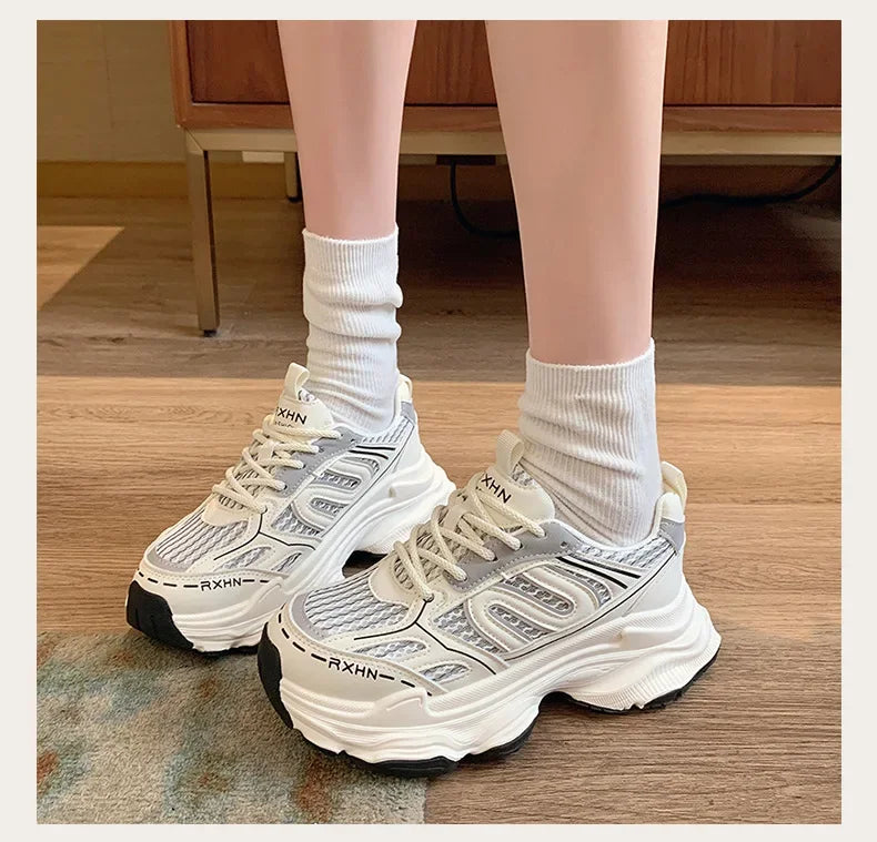 YBQJOO Sneaker Atmungsaktiv - Größe 36-41 Sohle Gummi