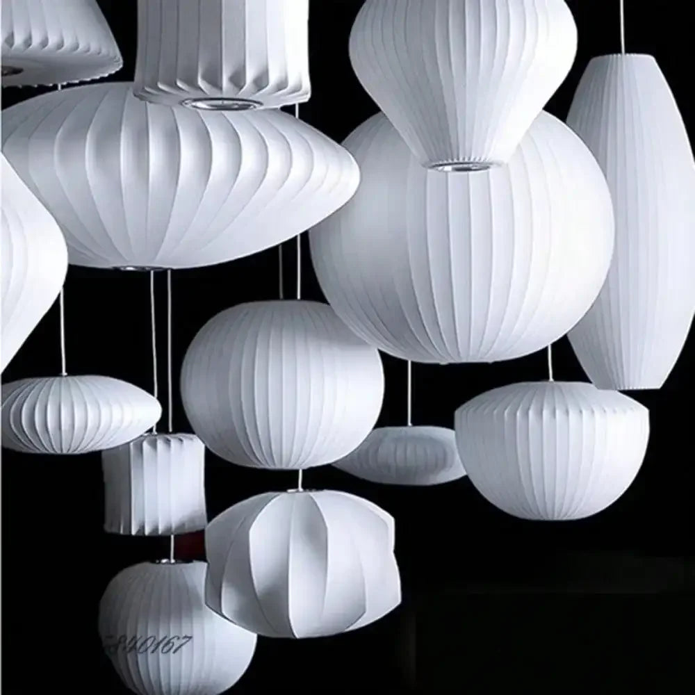 Italian Silk Cloth Pendant Lights Creative Living Room Pendant Hanging Lamps Modern Dining Room Lamps Decoration Indoor Lighting
