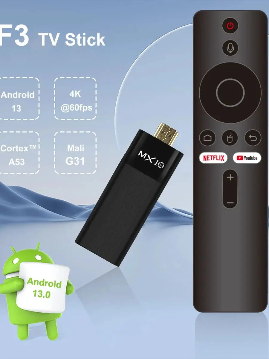 MX10-F3 WI-FI 6 Android 13 TV box 2.4/5g dual wifi support 8K decode display set top box