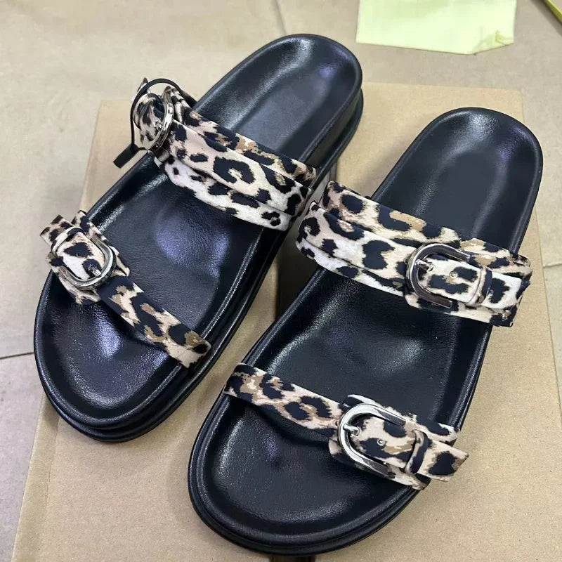 BUVAZIK Modell Buckle Sandale - PU Leder Flach 1cm Damen