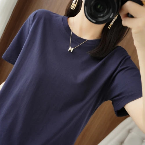 KANNISAK TShirt O Neck Baumwolle - Kurzarm Gr L Weit