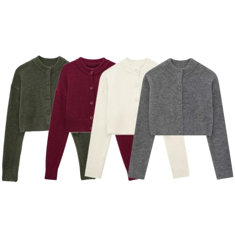 Andere Jaet Strickjacke O-Ausschnitt - Acryl, Vollarm, L