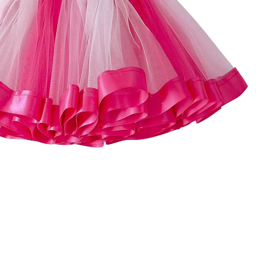 Toddler Girls Mesh Princess Skirt Set Movie Barbi T-shirt + Tutu Skirt 2Piece Suit for 4-10Yrs Girls Kid Clothing Birthday Party