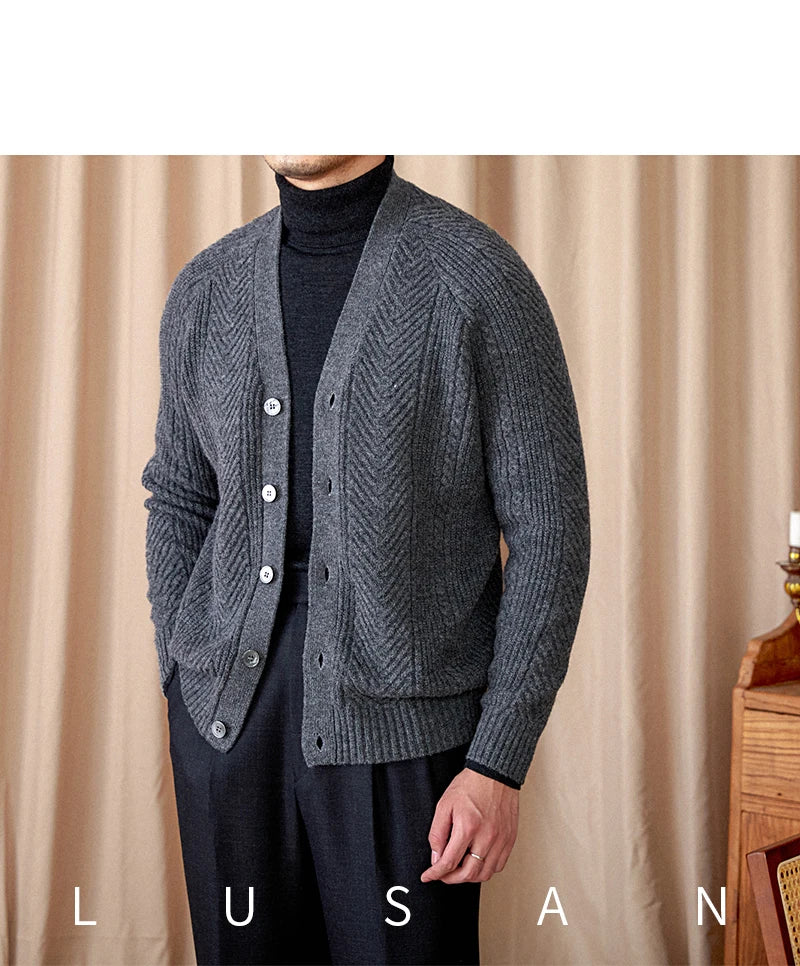 Heritage Vintage Wollcardigan V-Ausschnitt - Slim, Warm LXL