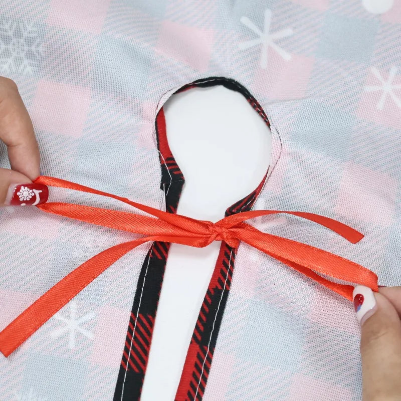 60x60CM Santa Claus Snowman Merry Christmas Tree Skirt Round Xmas Tree Rugs Skirts Household Mats Carpet Home Party Decoration