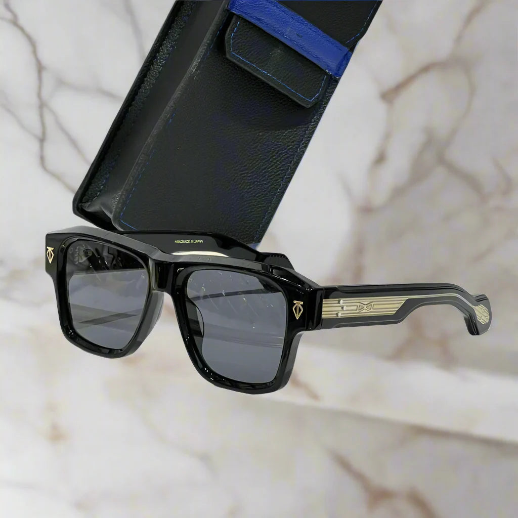 japanese vintage thick acetate sunglasses – unisex square fashion eyewear by estoque | high quality designer style