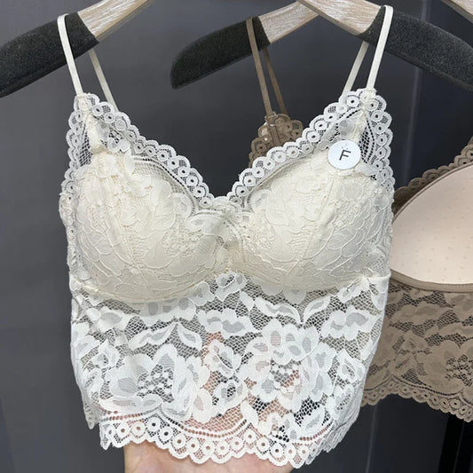 Damen Push-Up BH 2025 - Formender Spitzen BH bügellos Full Cup Plus Size