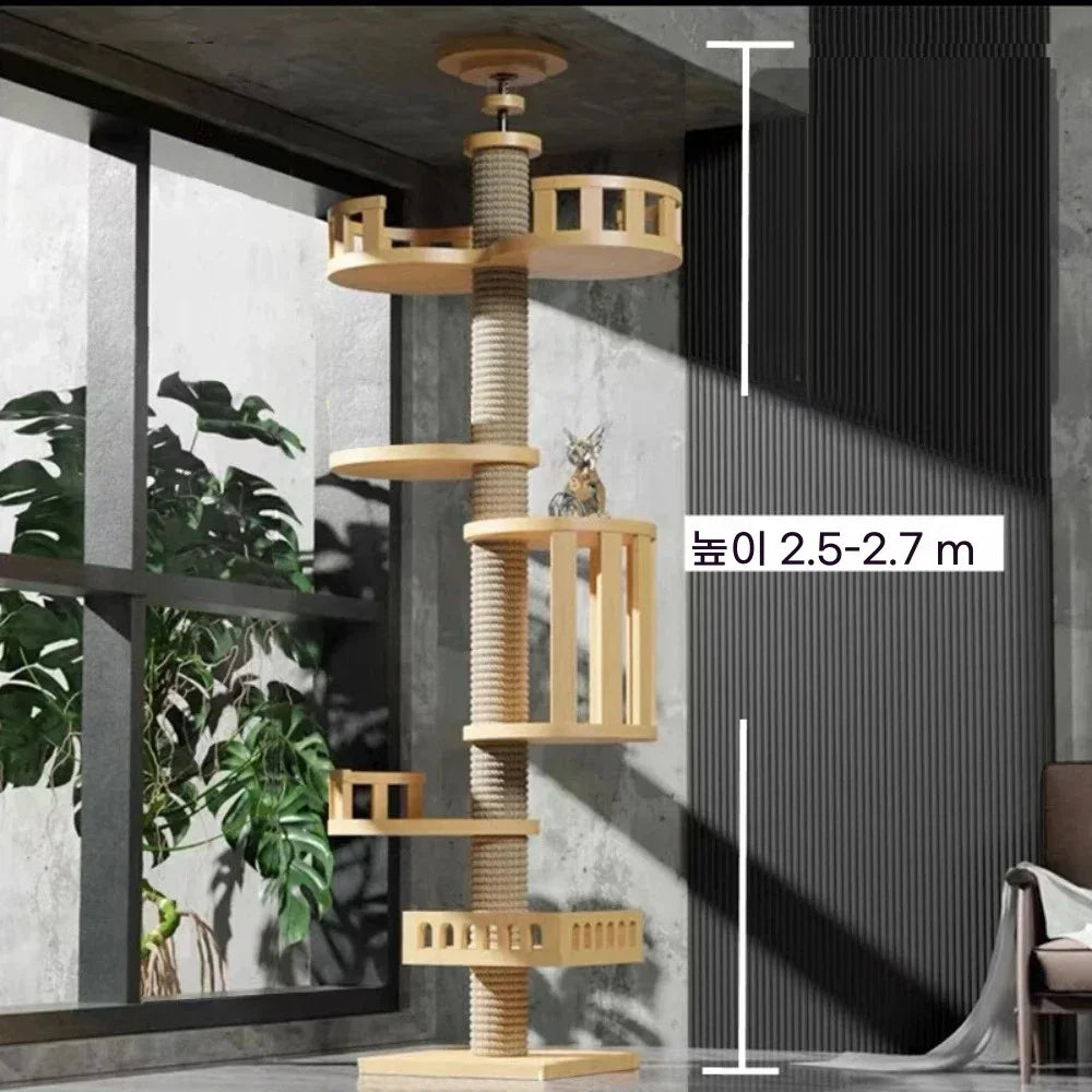 Katzenturm Boden Bis Decke Katzenturm Mit Kratzpfosten Hängematte Haustier Aktivität Zentrum Kätzchen Klettern Spielzeug Haustier Möbel