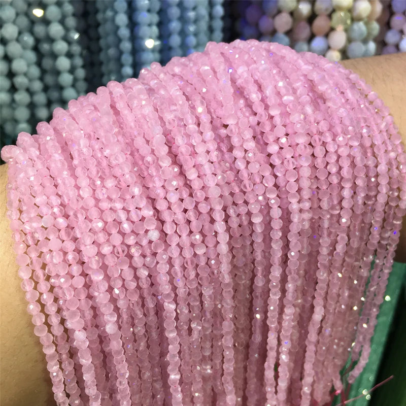 Mărgele de zirconiu Vinswet fațetate - 2-4 mm, 36-38 cm, 3-10 g