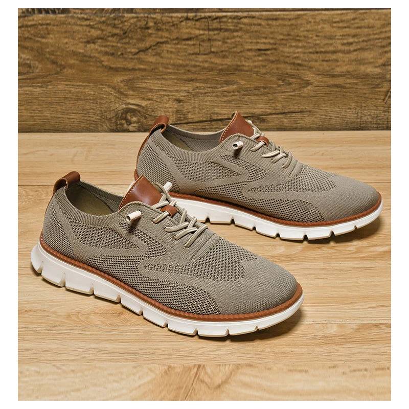 New Men's Sneakers Light Breathable Casual Flat Shoes Outdoor Fashion Comfortable Dress Shoes Anti-Slip Sports Walking Shoes