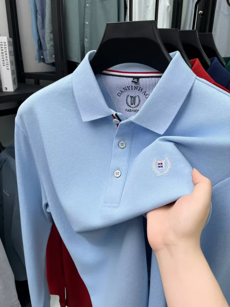 Tricou cu mânecă lungă și brodat Eleganza Polo - Mărimea M, amestec de bumbac