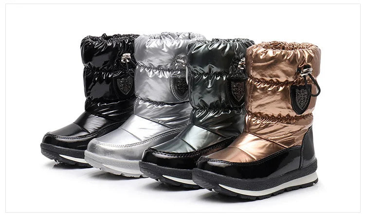 Kinder-Schneestiefel, 2025, Herbst-Winter-Wolle, warm halten, Kinderstiefel, Marke, modisch, wasserdicht, rutschfest, Baumwollschuhe für Mädchen und Jungen