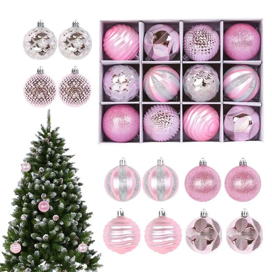 Choice Weihnachtskugeln Glitzer - 12er Set Durchmesser 6 cm Kunststoff