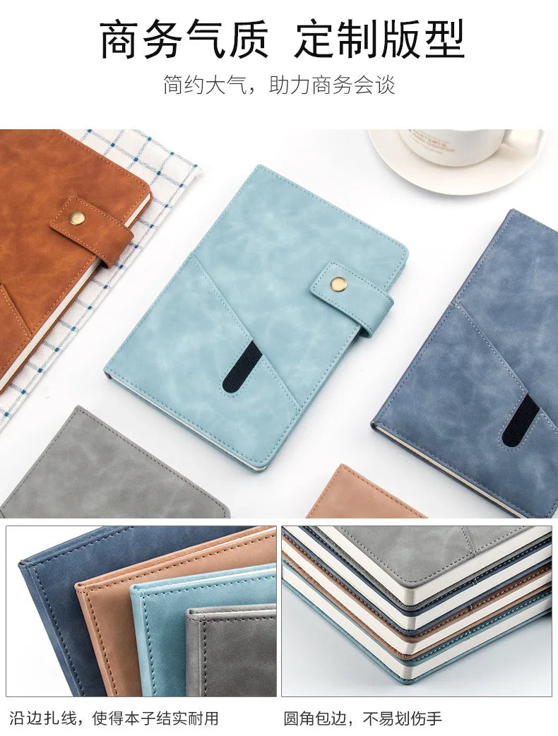 PU Leder A5 Notizbuch 2025 - Business Journal Planner Agenda Organizer Schule Büro