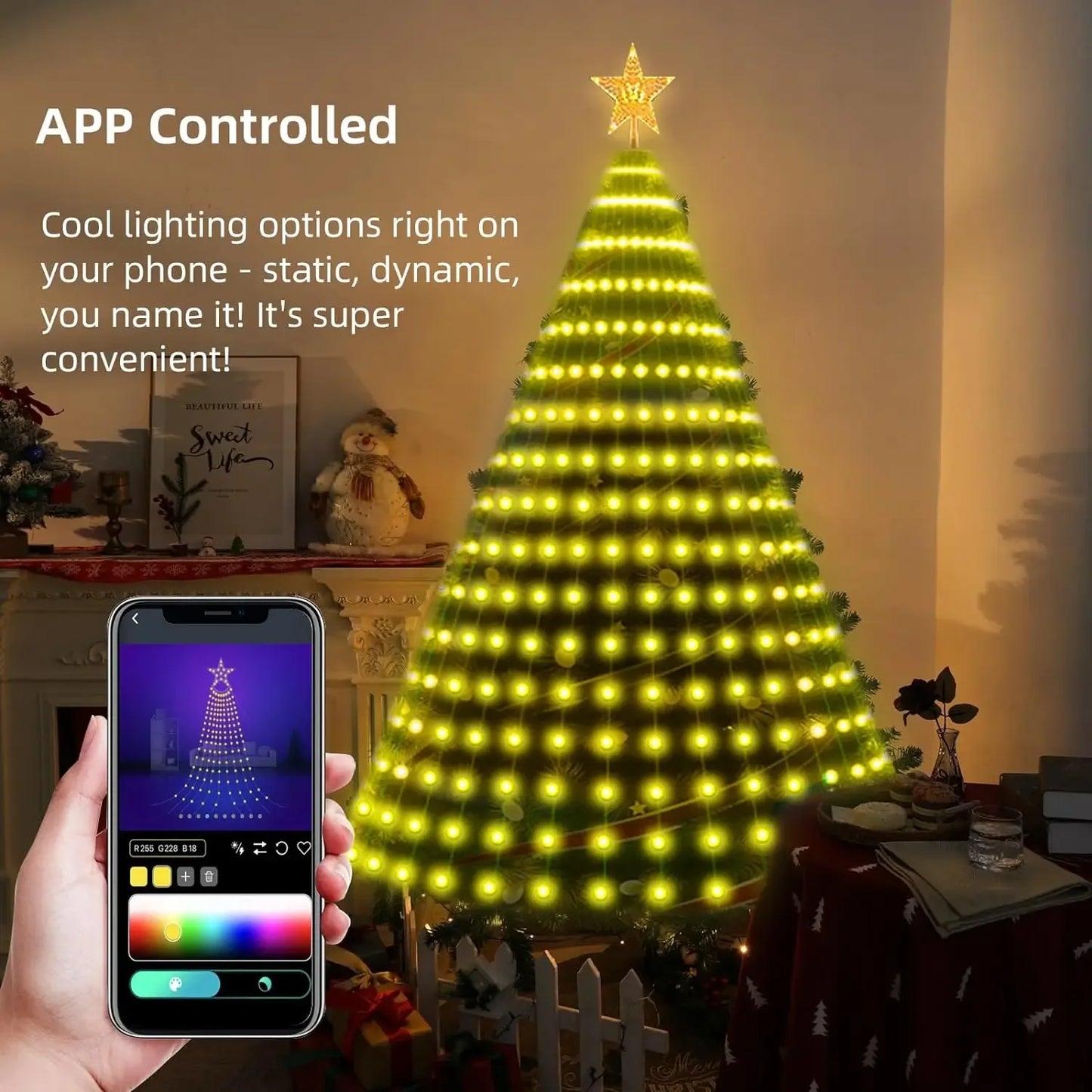 RTONTR Weihnachtsstern LED Smart RGB - Länge 5 m, 60 lm
