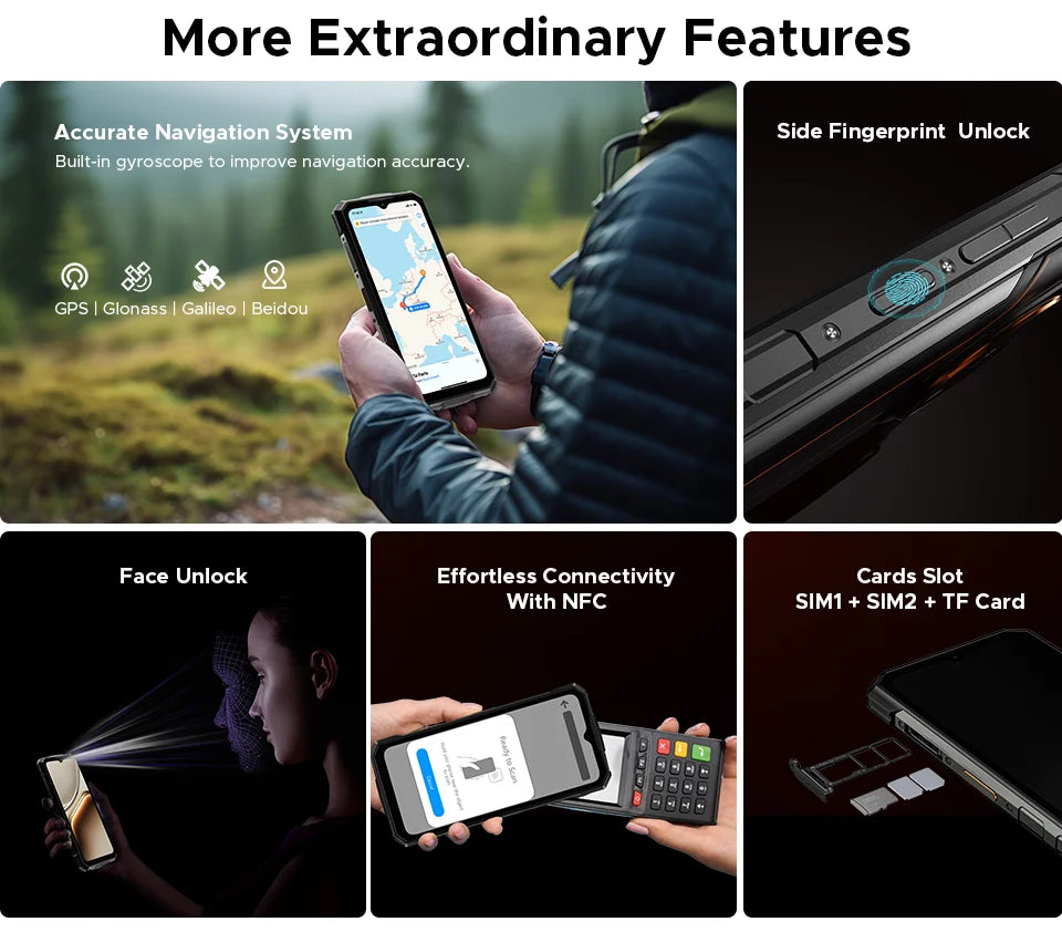 DOOGEE Fire 7 Robustes Smartphone - Akk 13000 mAh, 18W, 6,6 Zoll