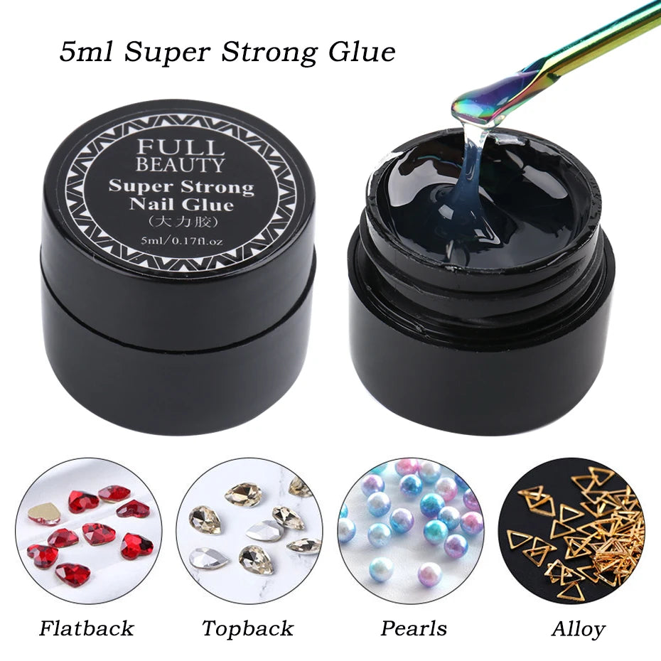 Starker Nagel Kleber Super Klebrig Klebstoff UV Gel Nagellack Für Strass Kristall Edelsteine Schmuck DIY Maniküre Nagel Kunst Werkzeuge LY1826