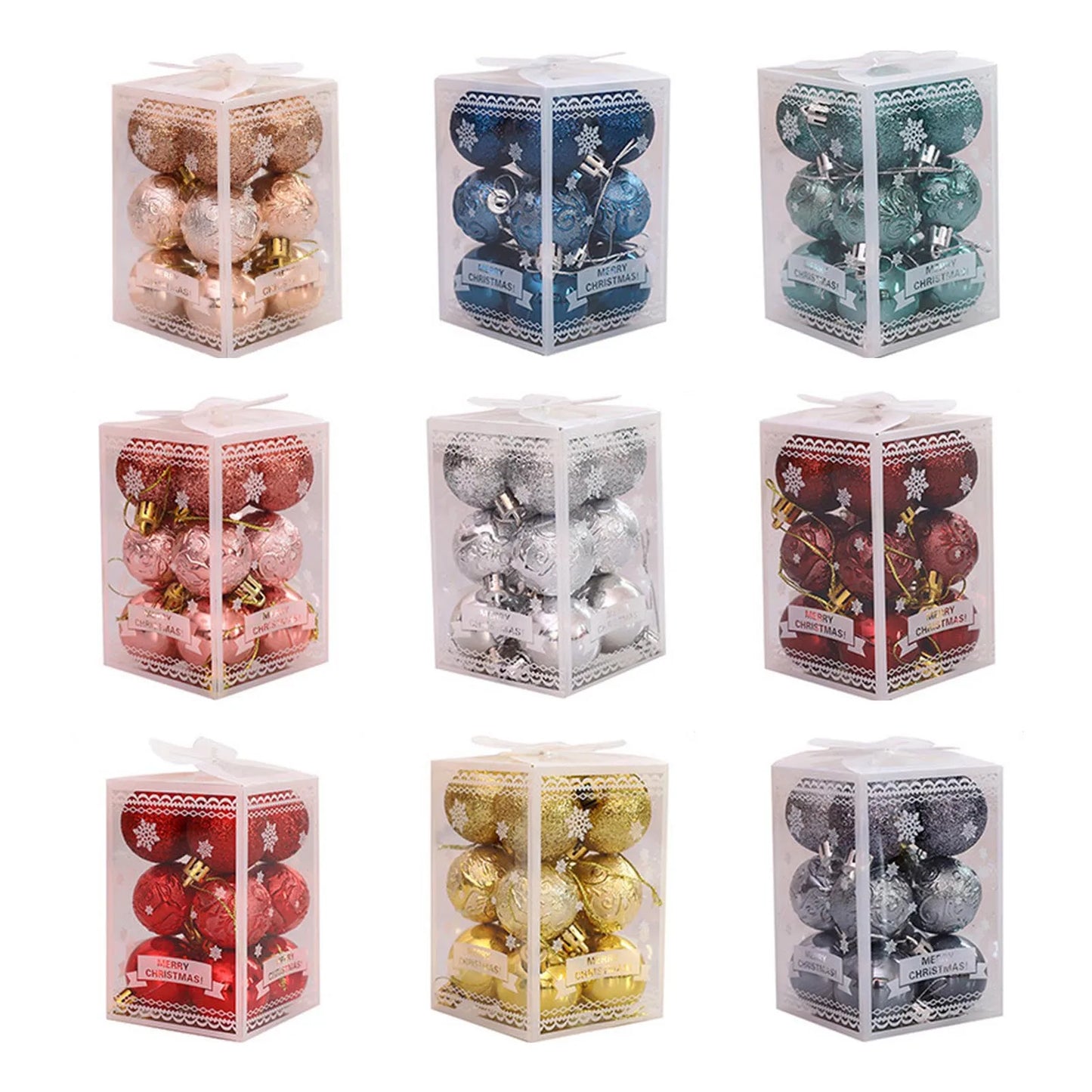 Choice Weihnachtskugeln 12er Set - Kunststoff Durchmesser 6 cm