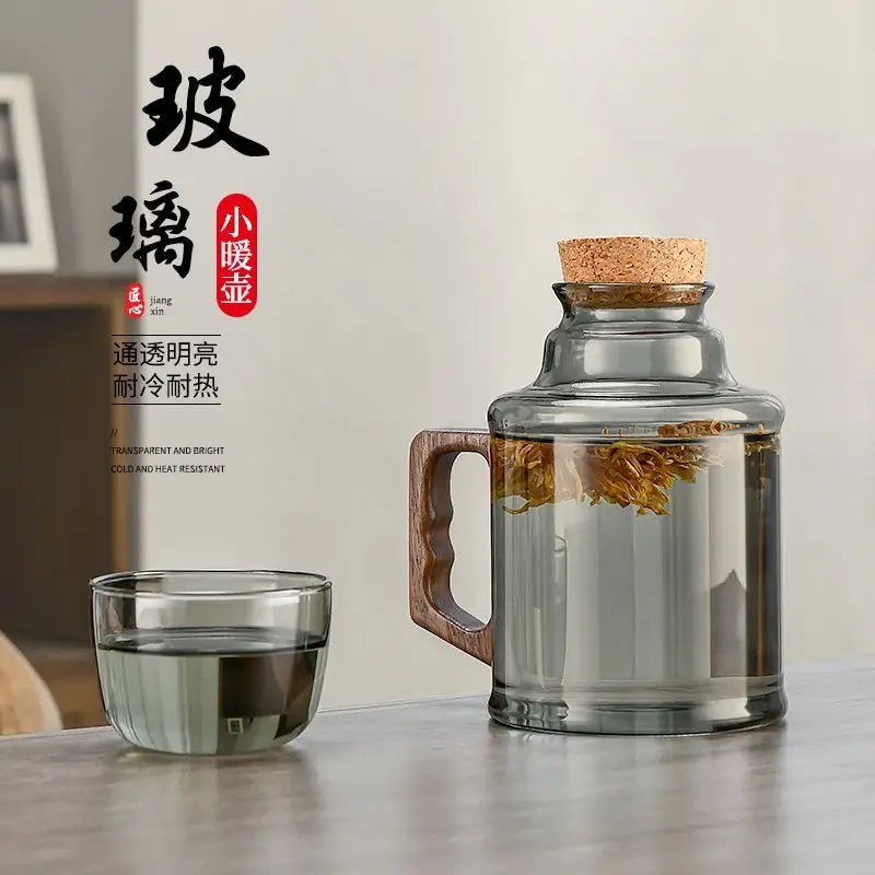 New small warm pot home teapot Glass tea cup mug braised teapot office thermos bottle