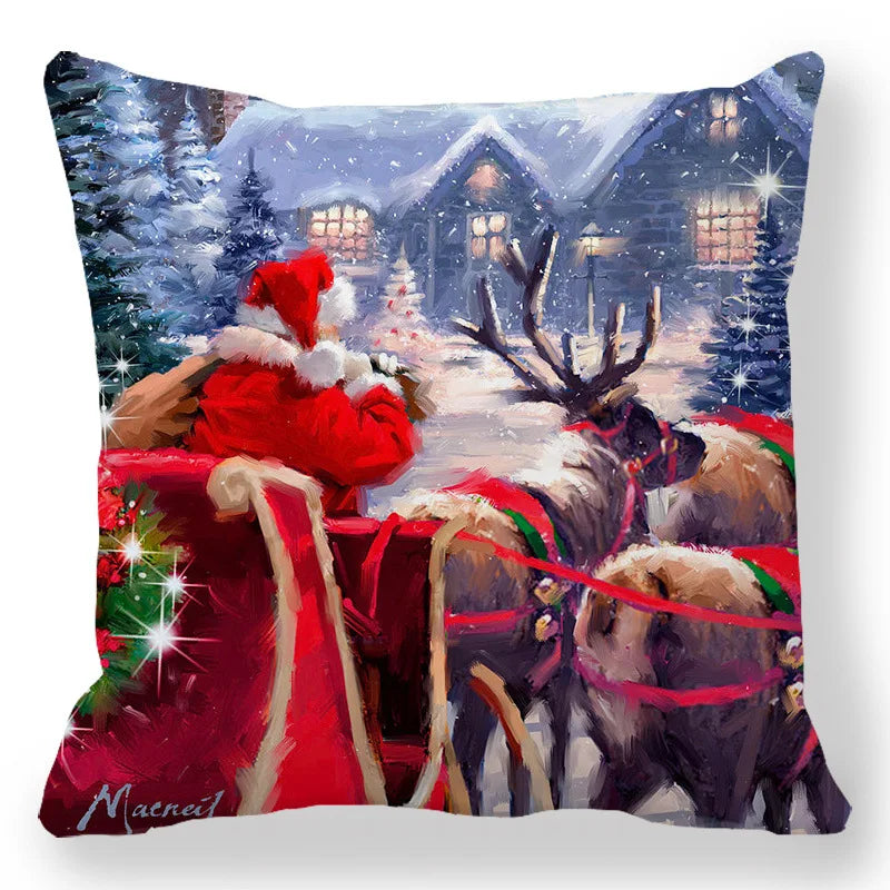 2025 New Year Christmas pillow case 30*50cm,40*40cm,45x45cm, cushion cover home Christmas decoration pillow case