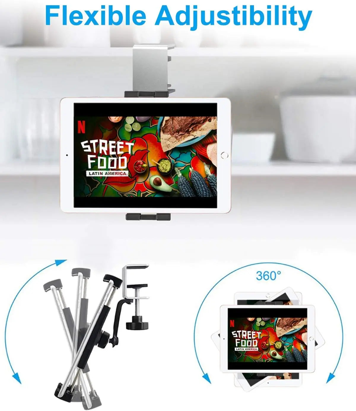 YNMIWEIM Kitc Küchen-Tablet-Halter - 4,7–13 Zoll, 4 cm