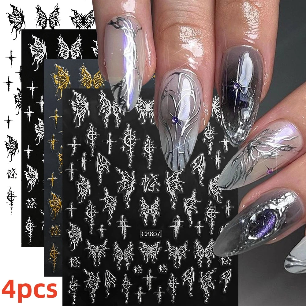 MAFANAILS Y2K Holo Schmetterlinge - 12er Selbstklebend