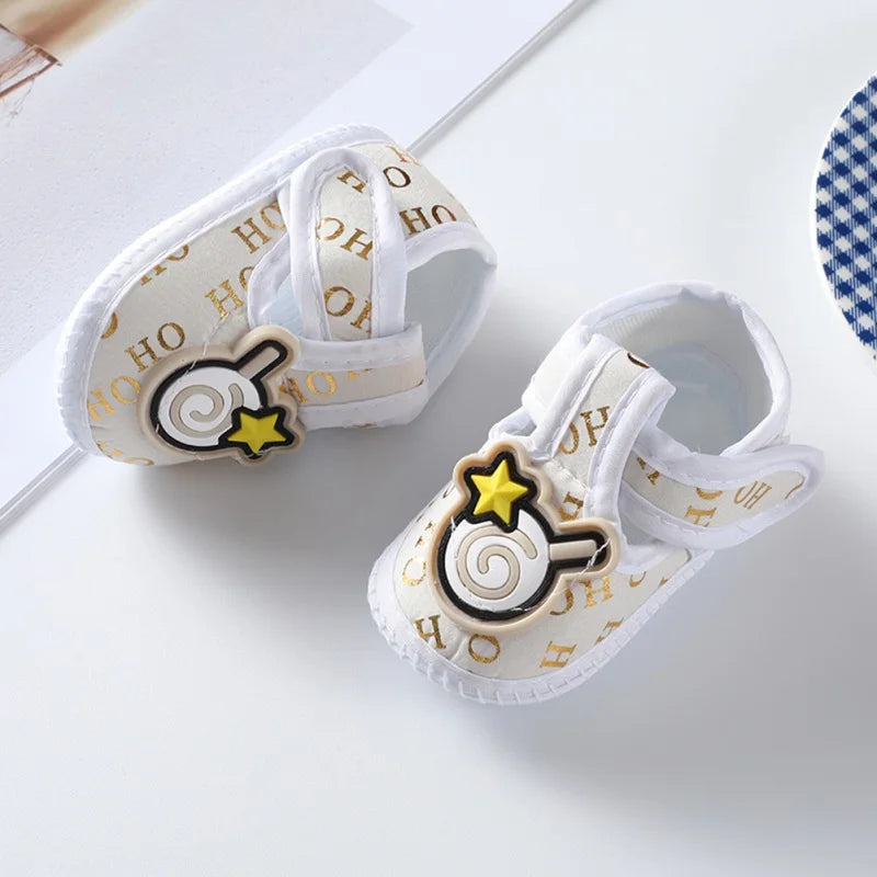 Frühling Herbst Baby Schuhe 2025 - Koreanischer Stil Cartoon Auto Muster - Weiche Sohle Stoff Schuhe 0-8 Monate
