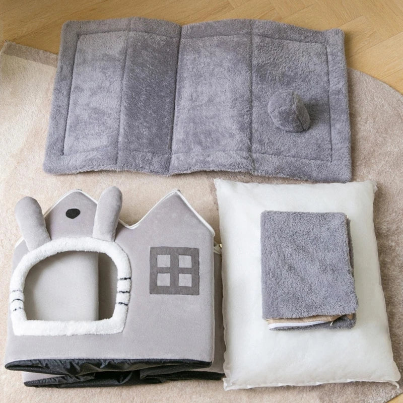 Breathable Warm Pet Bed House Detachable Washable Soft Cushions Kennel for Small Dog Cats Pet Supplies