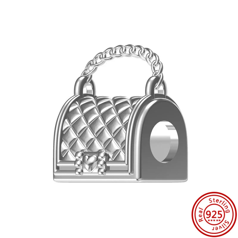 925 Silber Einkaufstasche Koffer Reisepass Handtasche Kamera Liebe Reise Leben DIY Perlen für Original Pantaro Charms Armband Schmuck