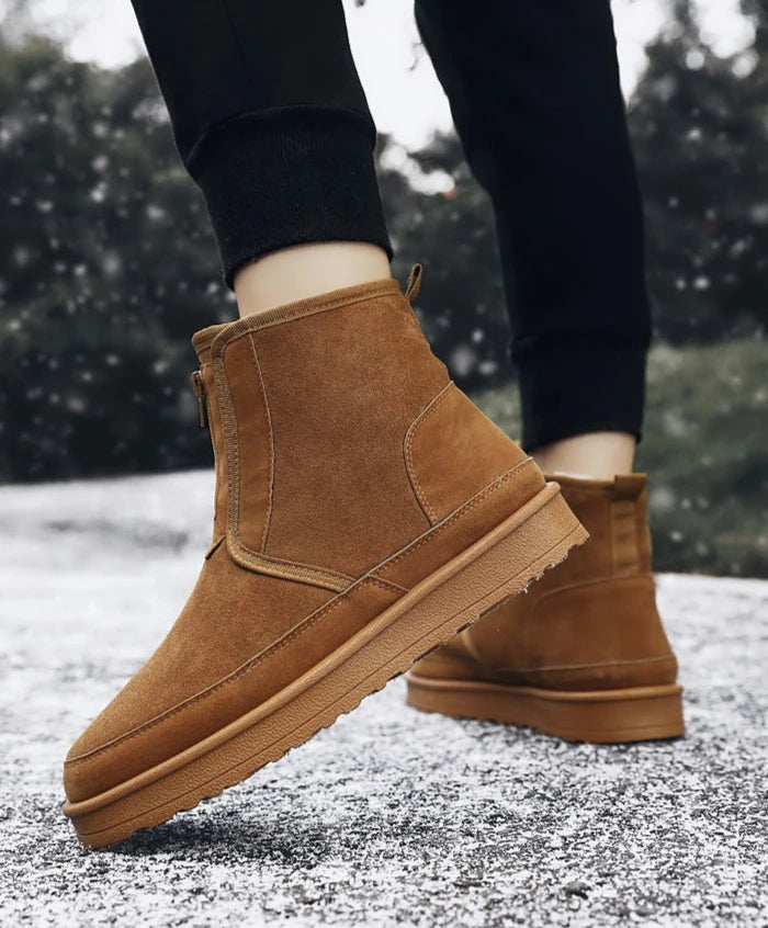 Ghete de iarnă Shangkaka, căptușite călduros - fermoar, căptușeală din pluș, talpă antiderapantă