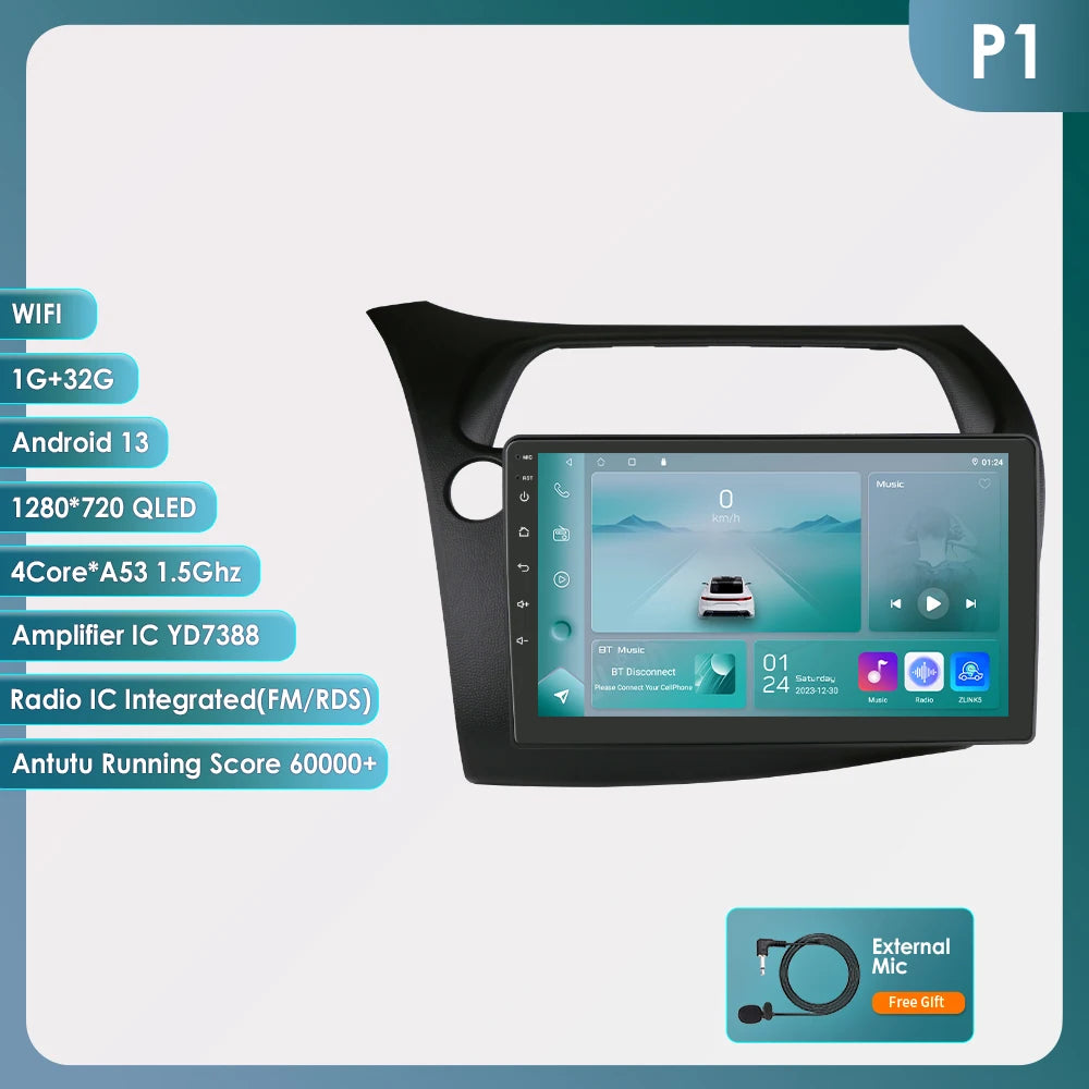 CarPlay Autoradio Multimedia Player für Honda Civic Hatchback