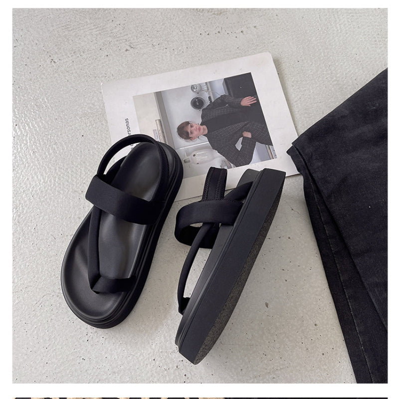 Damen-Platform-Sandalen 2025: COZOK Frauen Platform Sandalen Flache Flip Flops Sommer Strand Sexy Lässige Schuhe Kreuz Peep Zehen Damen Schuhe Mode Frau Schwarze Sandalen Kollektion