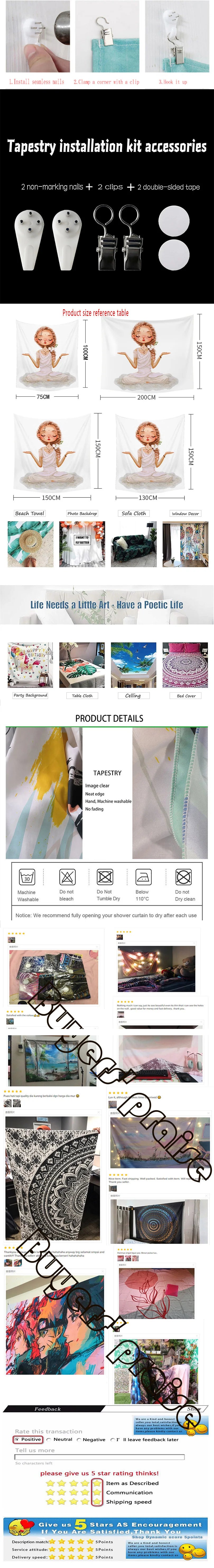 Home Decor Art Nordic Christmas Santa Claus Halloween Tapestry Room Wall    Hanging tapeçaria de natal