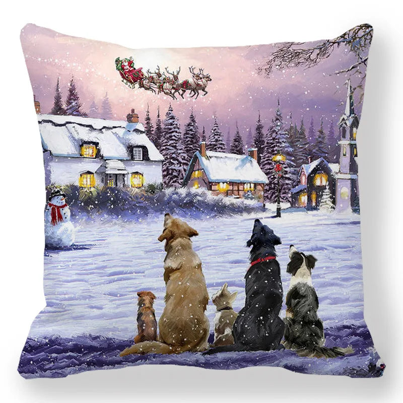 2025 New Year Christmas pillow case 30*50cm,40*40cm,45x45cm, cushion cover home Christmas decoration pillow case