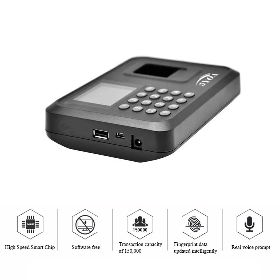 Zeiterfassung 2025: 5YOA Biometric Attendance System USB Fingerprint Reader Employee Control Collection