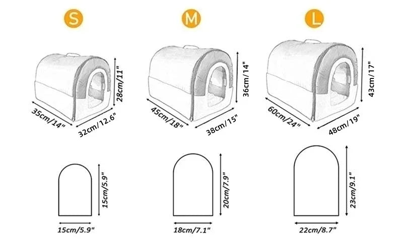 Pet Bed Foldable Dog House Kennel Soft Tent Indoor Enclosed Warm Plush Sleeping Nest Basket with Removable Cushion For Cats Dogs