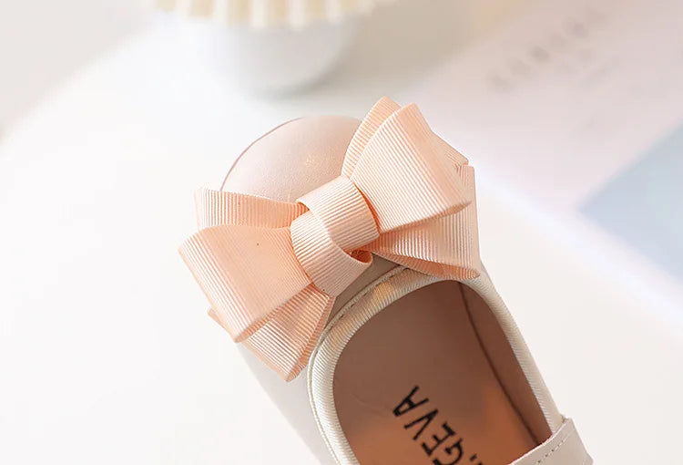 Mädchen Leder Schuhe 2025 - Süße Prinzessin Schleife Einzelschuhe - Frühling Herbst Casual Flats Weiche Sohle