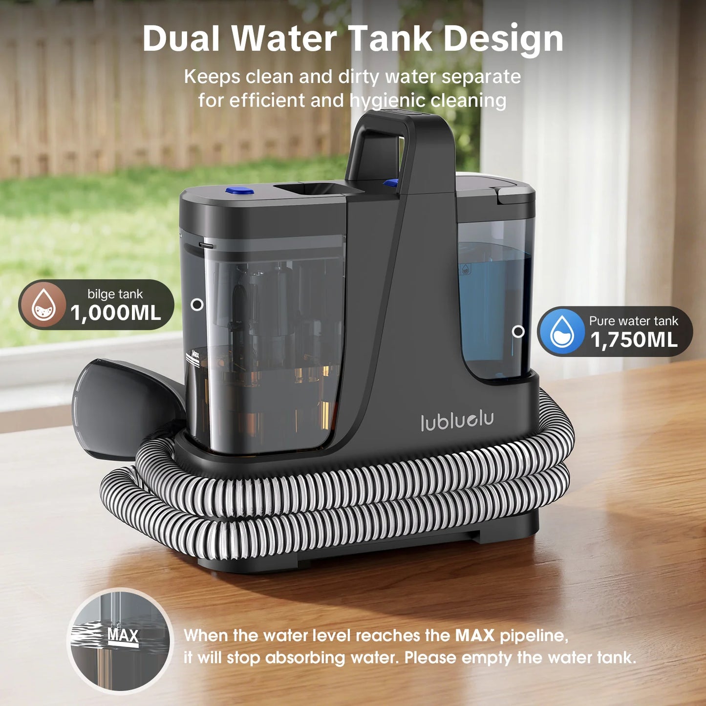 Lubluelu V9 Dampf - 1,75 L Tank 500-999 W 40,9x40,9x22,9