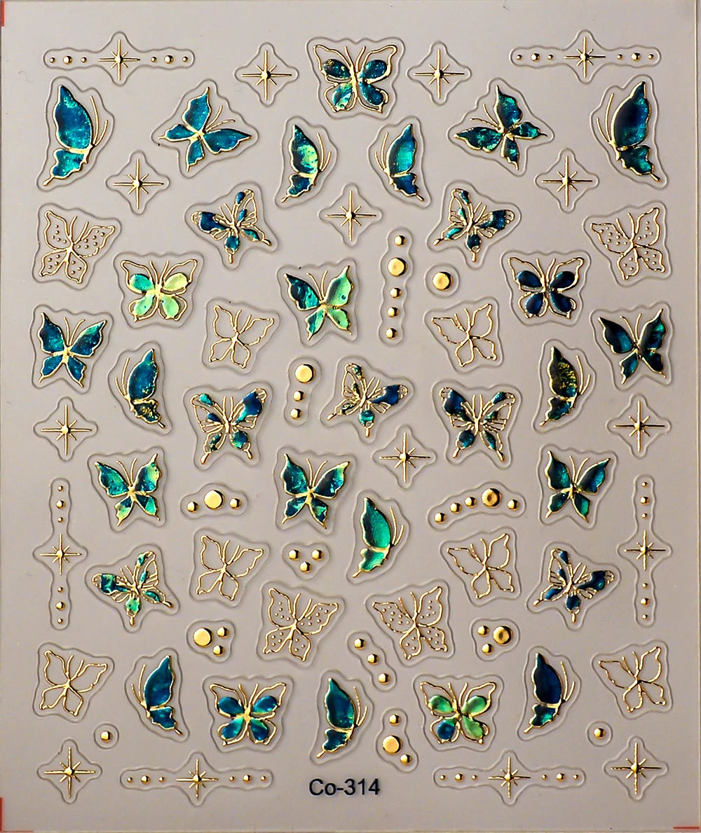 Choice CO-314 5D Gold Schmetterling - Acryl Sticker 8x9.5
