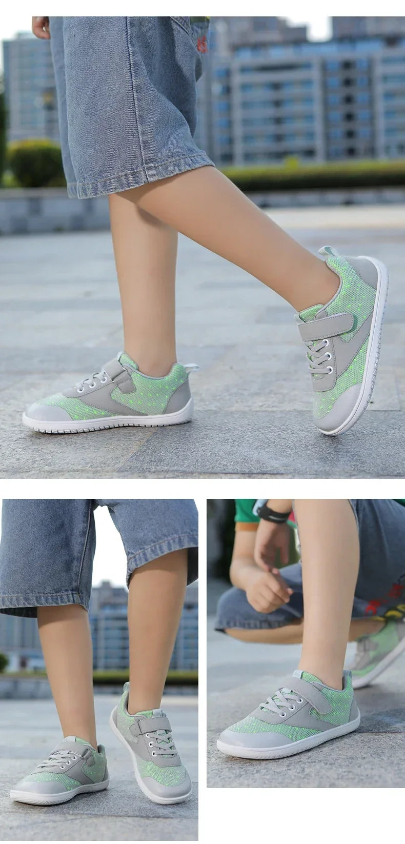 Kinder Weite Barfuß Schuhe - Minimalistische Jungen Mädchen Sneaker - Leichtgewicht Rutschfest Kinder Walking Schuhe Casual Skate Flats