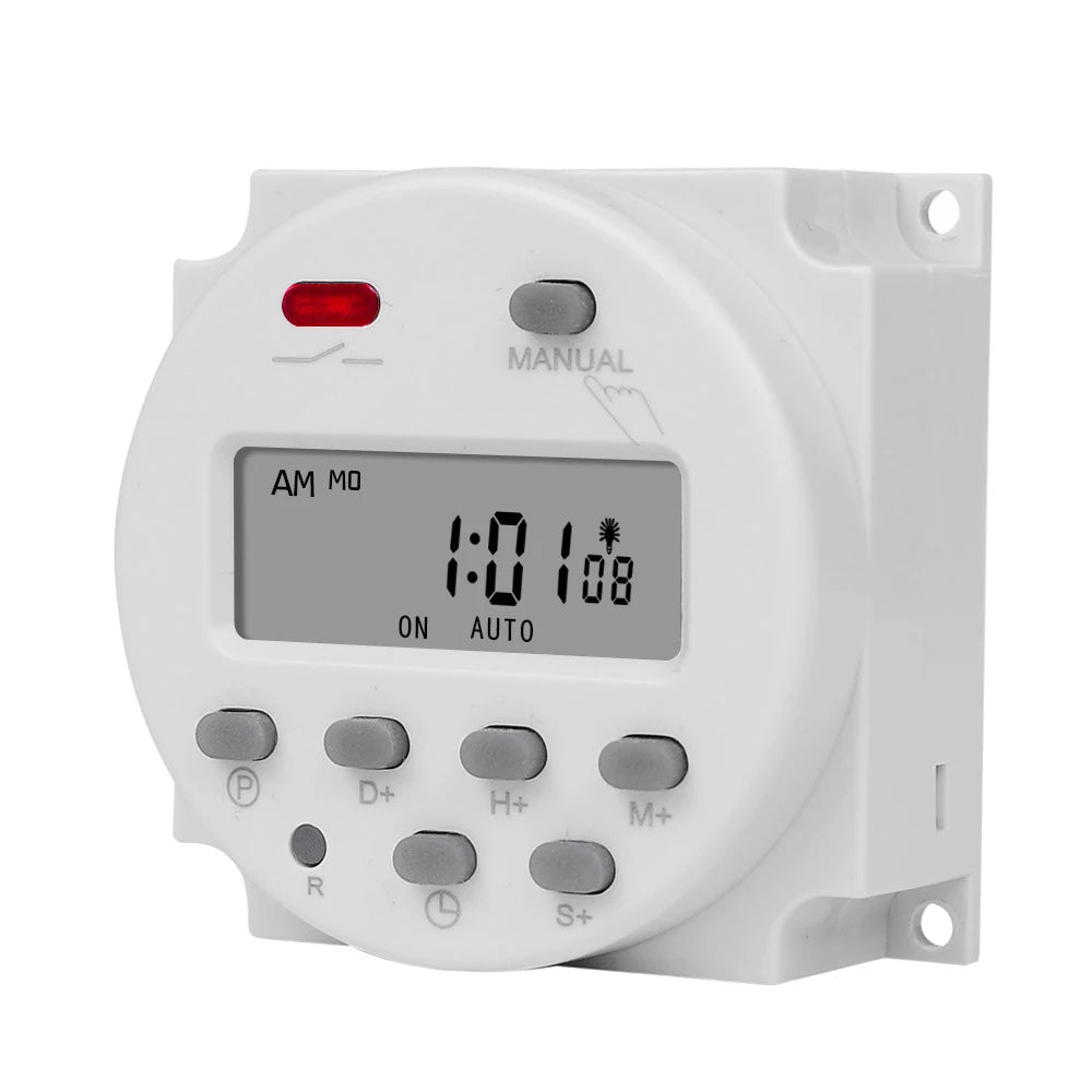 Gaqqee 1 Second Interval 12V 24V 110V 220V Digital LED Timer Switch 7 Days Weekly Programmable Time Relay Programmer CN101S