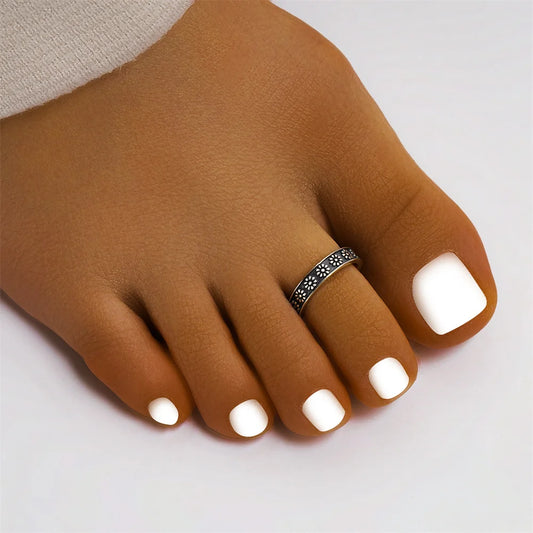 925 Silber Zeh Ring Verstellbar - Sterling 1.7g Zirkonia