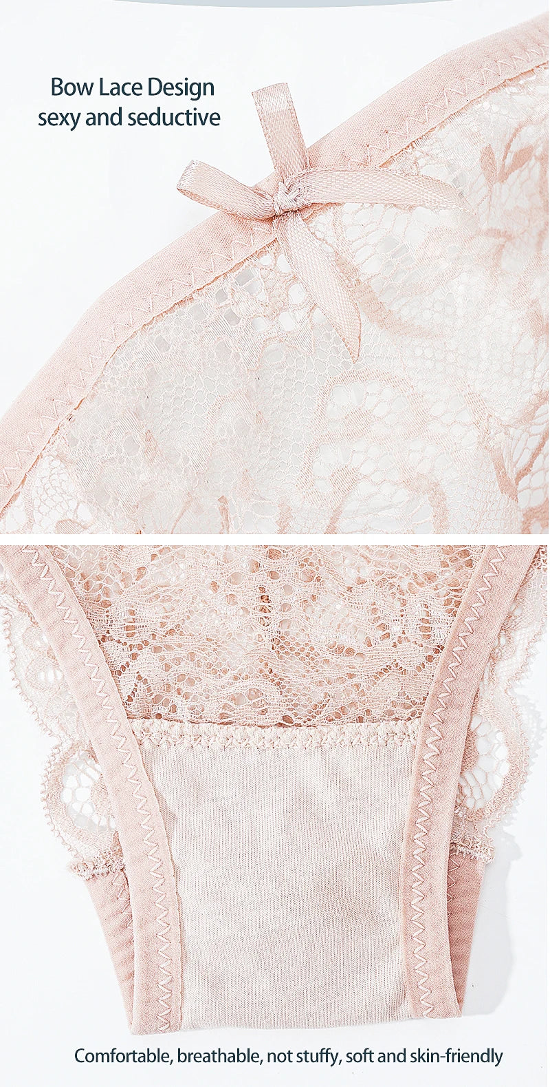 Women's Panties Elegant Lace Transparent Underwear Hollow Out Female Low Waist Briefs Breathable Lingerie Intimates Underpants