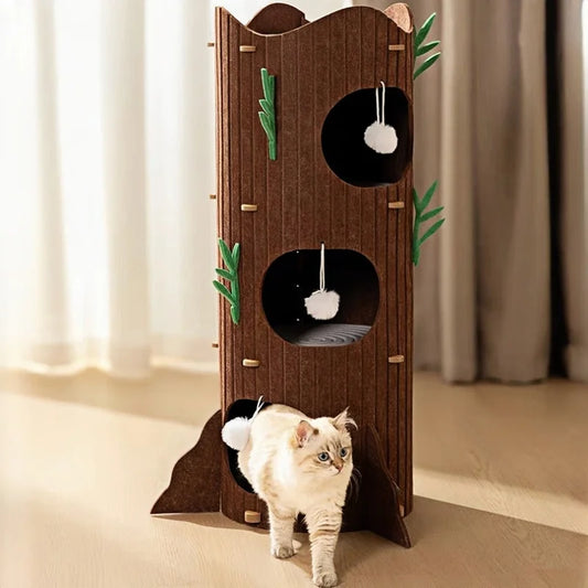 Multi-schicht Katzenhaus Baumstumpf Katzen Klettergerüst Sisal Eimer Filz Katzen Nest Kratzfest Sisal Katzenbaum Haustier Spielzeug