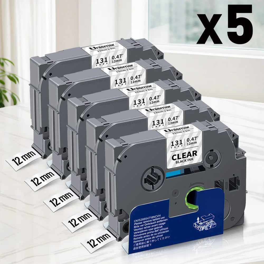 Label-Bänder 2025: 5PK-10PK TZe231 Compatible - Brother P-touch White Lamination Collection