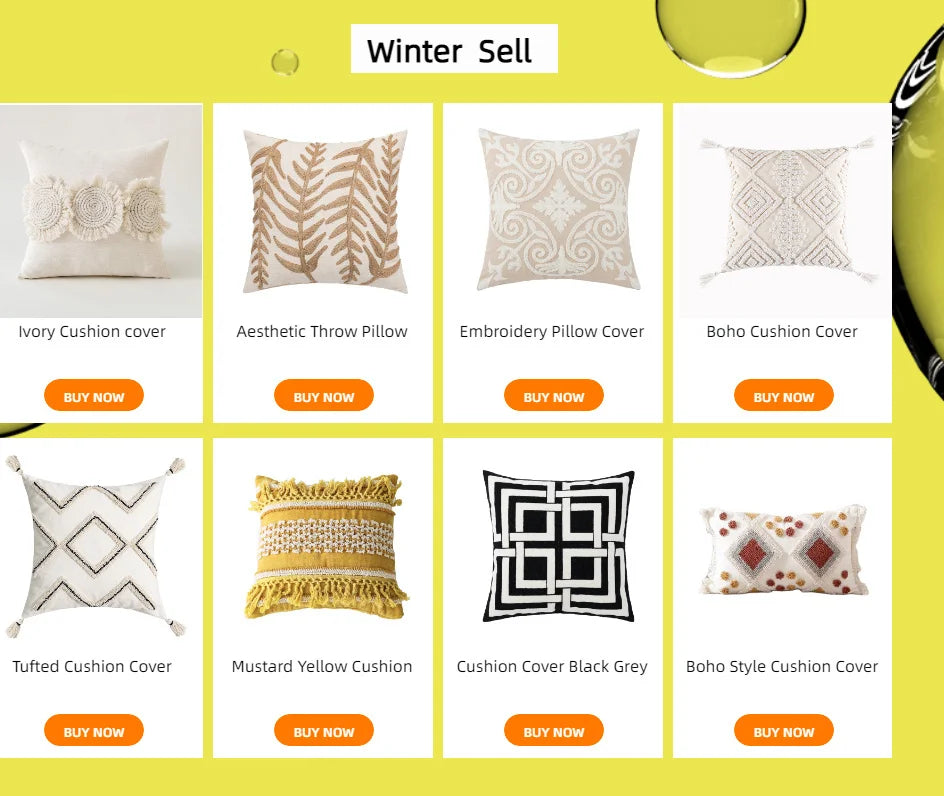 Decoration Cushion Cover Christmas Santa Snowflake Pillow Case Cotton Square Embroidery Pillow Cover 45x45cm