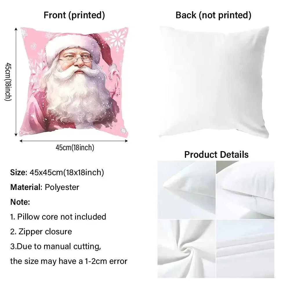 1pcs/4pcs- Christmas Themed Decorative Pillow Covers with Snowman & Deer , Square Pillow Cover Cushion Cover